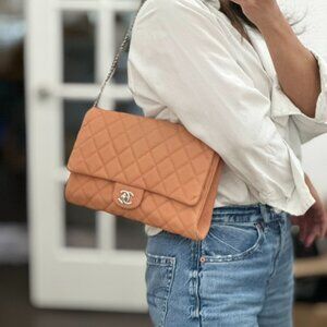 Chanel Caviar Large Flap Clutch w/ Chain